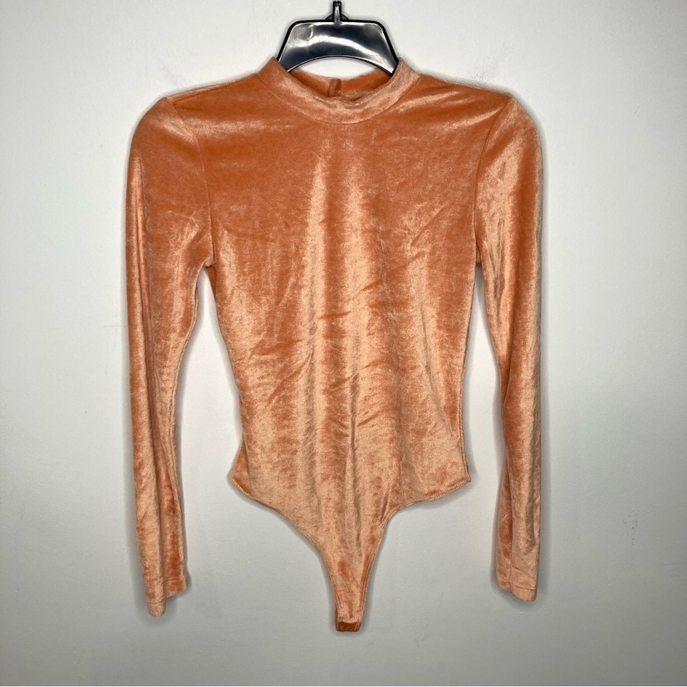 Out from under peach velvet bodysuit size small